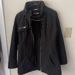 Steve Madden Light Coat Size Medium in Black with Gold Zipper